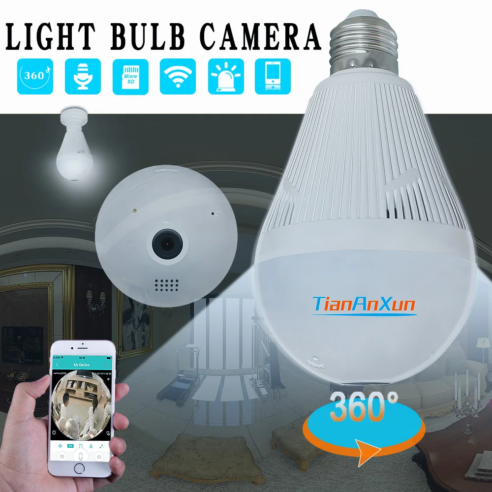 Tiananxun 360 Degree Light Bulb Camera 1080P ip Wifi Camera 960P Home Security Wireless Panoramic 3D VR cctv Surveillance Icsee
Tiananxun 360 Degree Light Bulb Camera 1080P ip Wifi Camera 960P Home Security Wireless Panoramic 3D VR cctv Surveillance Icsee