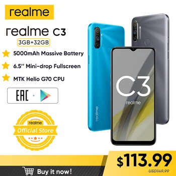 realme C3 Global Version 3GB RAM 32GB ROM Pro Mobile Phone MTK Helio G70 CPU 12MP Camera 6.5" Mini-drop Fullscreen 5000mAh
realme C3 Global Version 3GB RAM 32GB ROM Pro Mobile Phone MTK Helio G70 CPU 12MP Camera 6.5" Mini-drop Fullscreen 5000mAh