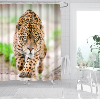 Animal Shower Curtain Leopard Hunting Fashion Bath Accessories with 12 Hooks Waterproof Polyester Fabric Bathroom Decoration
Animal Shower Curtain Leopard Hunting Fashion Bath Accessories with 12 Hooks Waterproof Polyester Fabric Bathroom Decoration