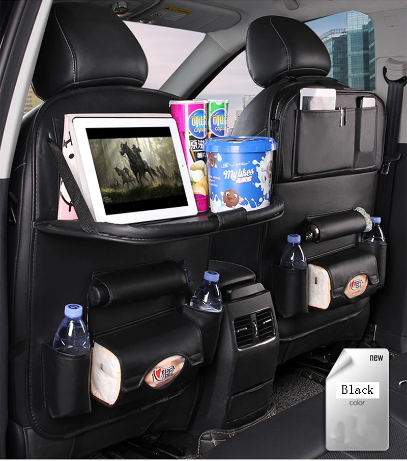 New Car Seat Back Organizer Pu Leather Pad Bag Foldable Table Tray Travel Storage Bag Multifunction Tidying Box Car Styling New Car Seat Back Organizer Pu Leather Pad Bag Foldable Table Tray Travel Storage Bag Multifunction Tidying Box Car Styling