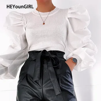HEYounGIRL Elegant White Puff Sleeve T-shirt Women Long Sleeve Vintage T Shirt Ladies Office Casual Tee Shirt Femme Autumn Party 
HEYounGIRL Elegant White Puff Sleeve T-shirt Women Long Sleeve Vintage T Shirt Ladies Office Casual Tee Shirt Femme Autumn Party