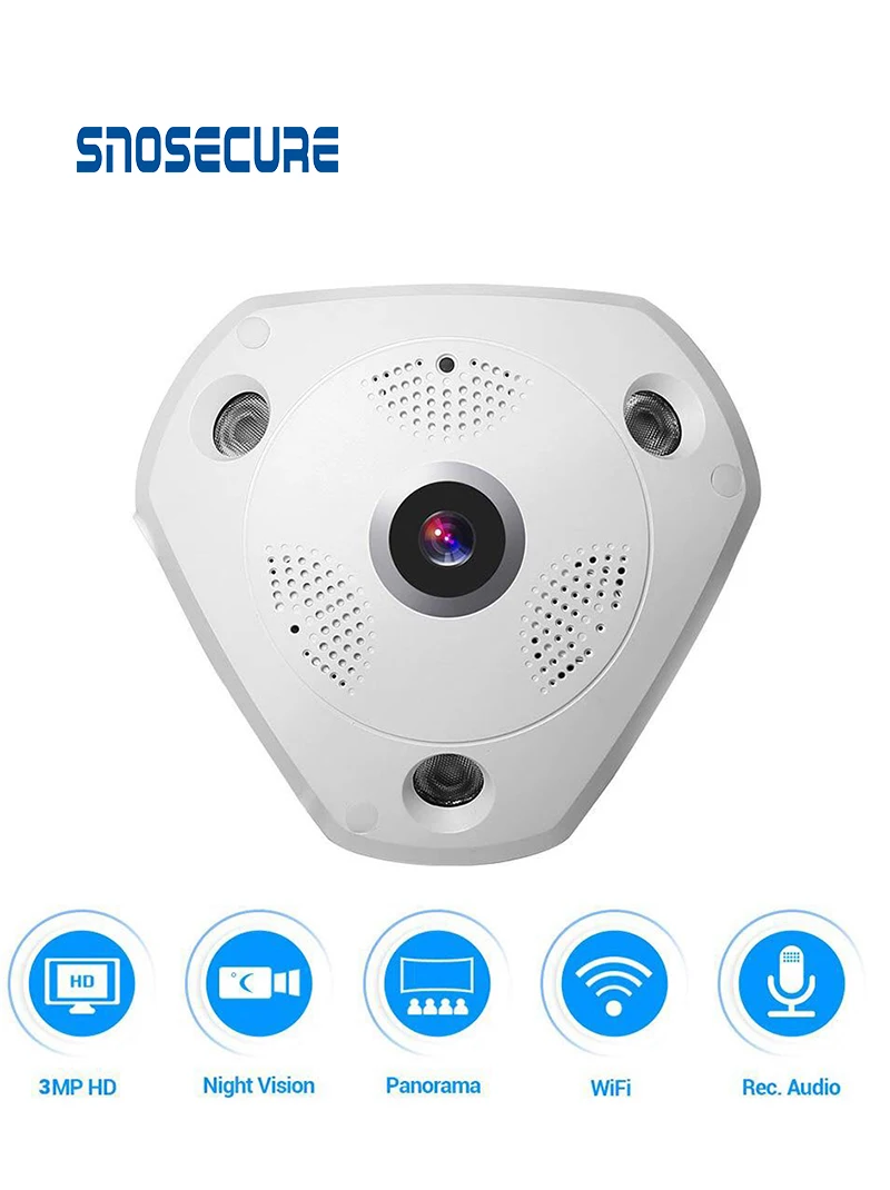 SNOSECURE 3.0MP HD IP Camera Fisheye Camera 1.44mm Lens Night-Vision 2 Way Audio Panoramic Security WiFi Camera
SNOSECURE 3.0MP HD IP Camera Fisheye Camera 1.44mm Lens Night-Vision 2 Way Audio Panoramic Security WiFi Camera