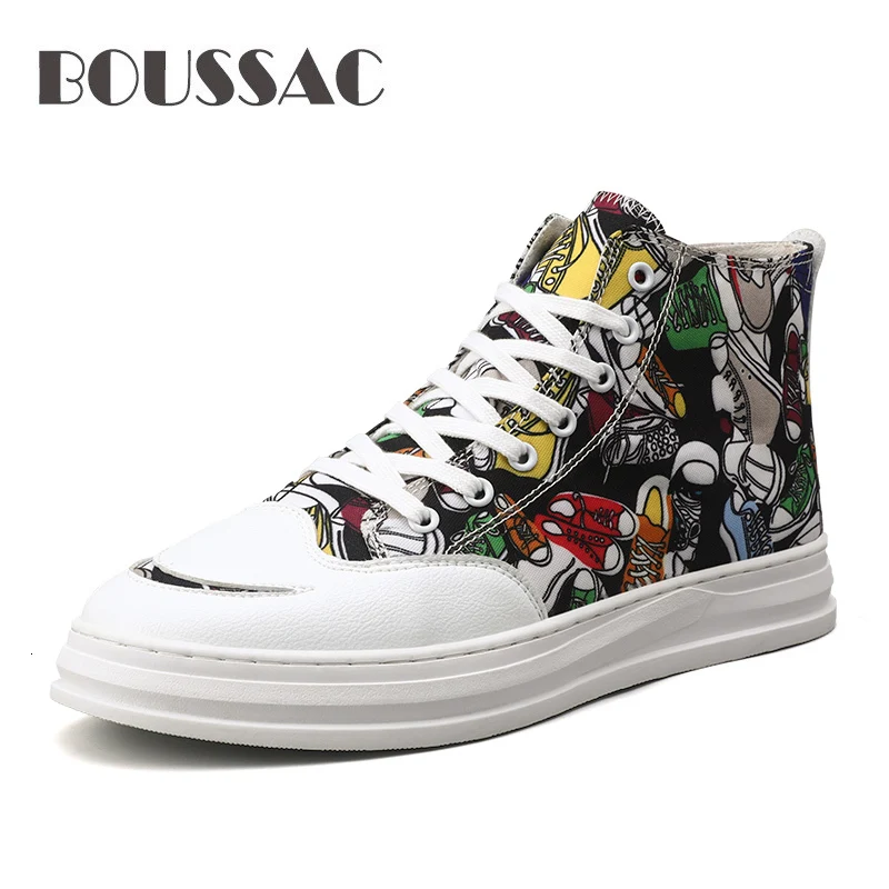 BOUSSAC Fashion Men Canvas Shoes High-top Casual Graffiti Sneakers Breathable Lace-up Walking Zapatillas Hombre Tenis
BOUSSAC Fashion Men Canvas Shoes High-top Casual Graffiti Sneakers Breathable Lace-up Walking Zapatillas Hombre Tenis