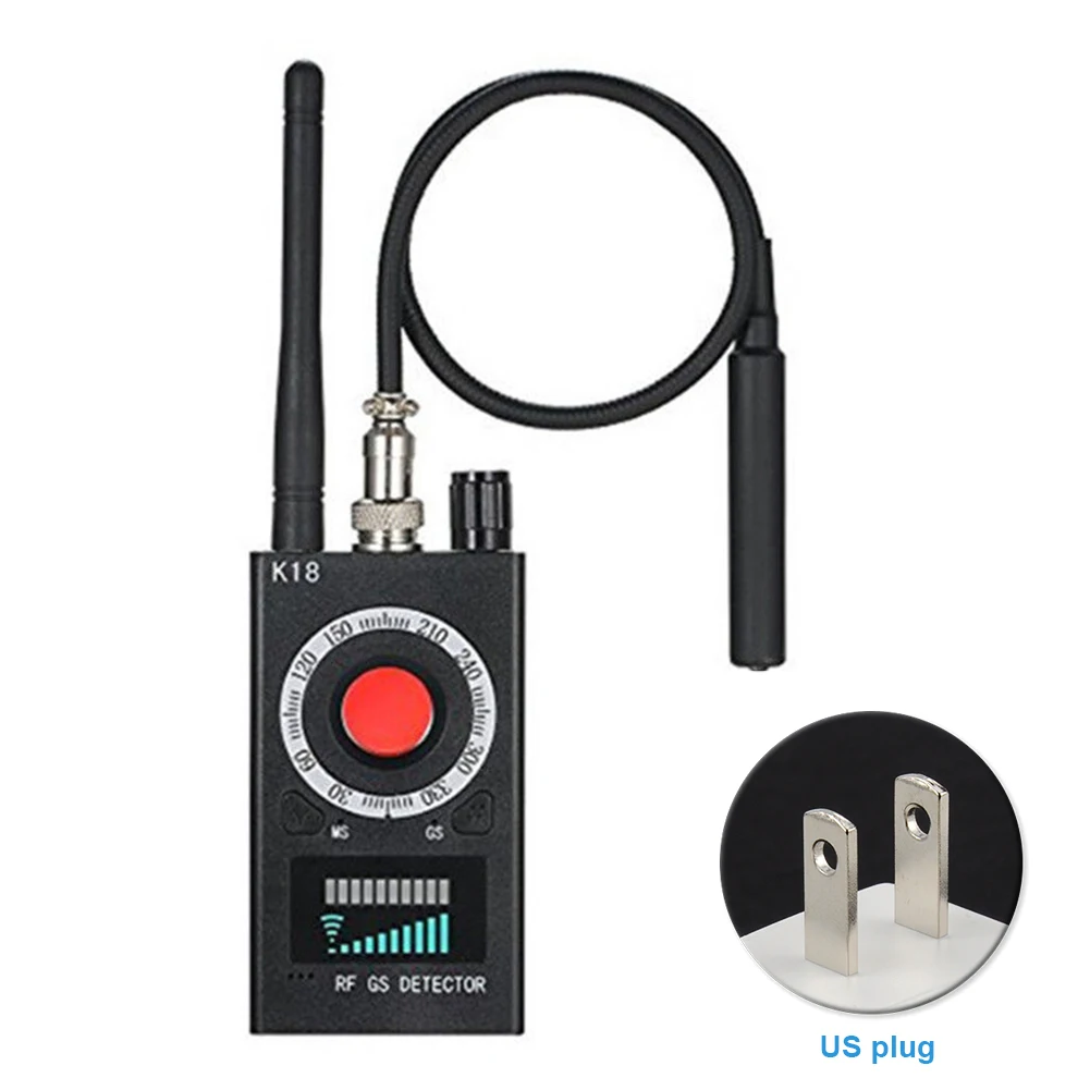 K18 RF Signal Audio Radio Wave GSM Camera Full-Range Bug Scan Finder Privacy Protect Detector
K18 RF Signal Audio Radio Wave GSM Camera Full-Range Bug Scan Finder Privacy Protect Detector