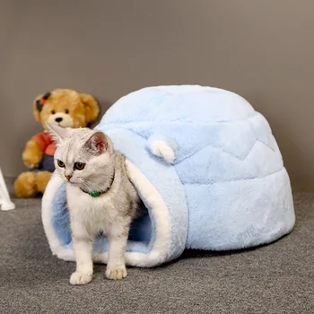 Adorable Plush Cat House Soft Puppy Nest Semi-Enclosed Warm Cat Sleeping Bed Pet Cats Have A Semi - Enclosed Nap - Keeping Nest
Adorable Plush Cat House Soft Puppy Nest Semi-Enclosed Warm Cat Sleeping Bed Pet Cats Have A Semi - Enclosed Nap - Keeping Nest