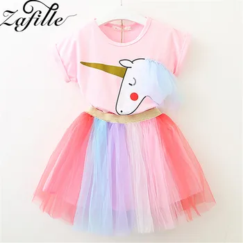 ZAFILLE 2020 Summer Baby Girl Clothes Set 2Pcs Cotton Unicorn Printed Top+Mesh Skirt Outfits Toddler Kids Clothes Girls Suits
ZAFILLE 2020 Summer Baby Girl Clothes Set 2Pcs Cotton Unicorn Printed Top+Mesh Skirt Outfits Toddler Kids Clothes Girls Suits