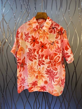 2020 Spring and Summer New Women's Lapel Flower Print Decorations Short Sleeve Wild Blouse Shirt 513
2020 Spring and Summer New Women's Lapel Flower Print Decorations Short Sleeve Wild Blouse Shirt 513