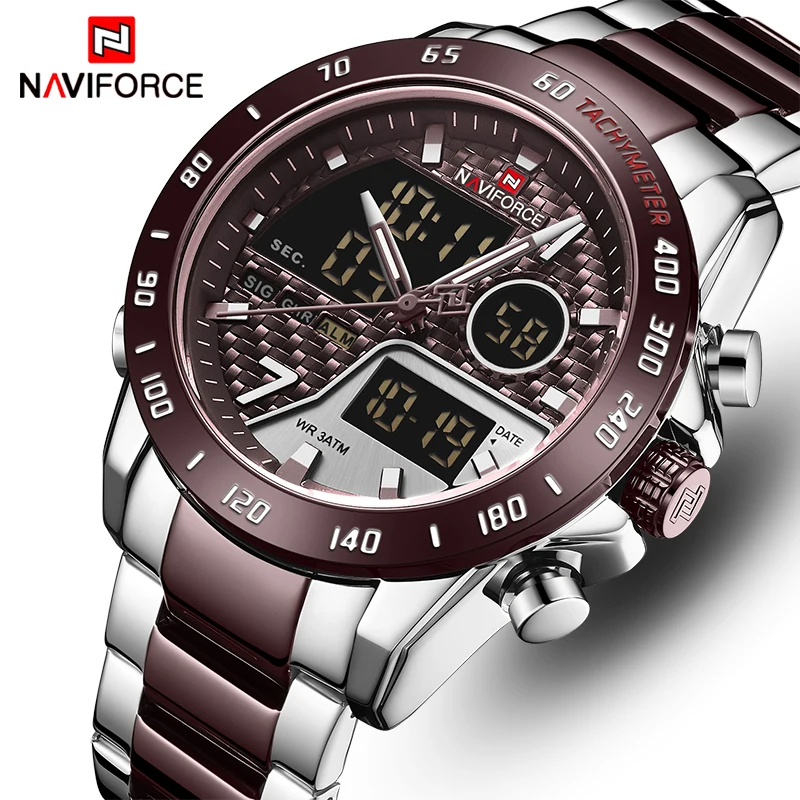 

NAVIFORCE New Men Watch Top Luxury Brand Mens Waterproof Sport Watches Quartz Analog Digital Wristwatch Clock Relogio Masculino