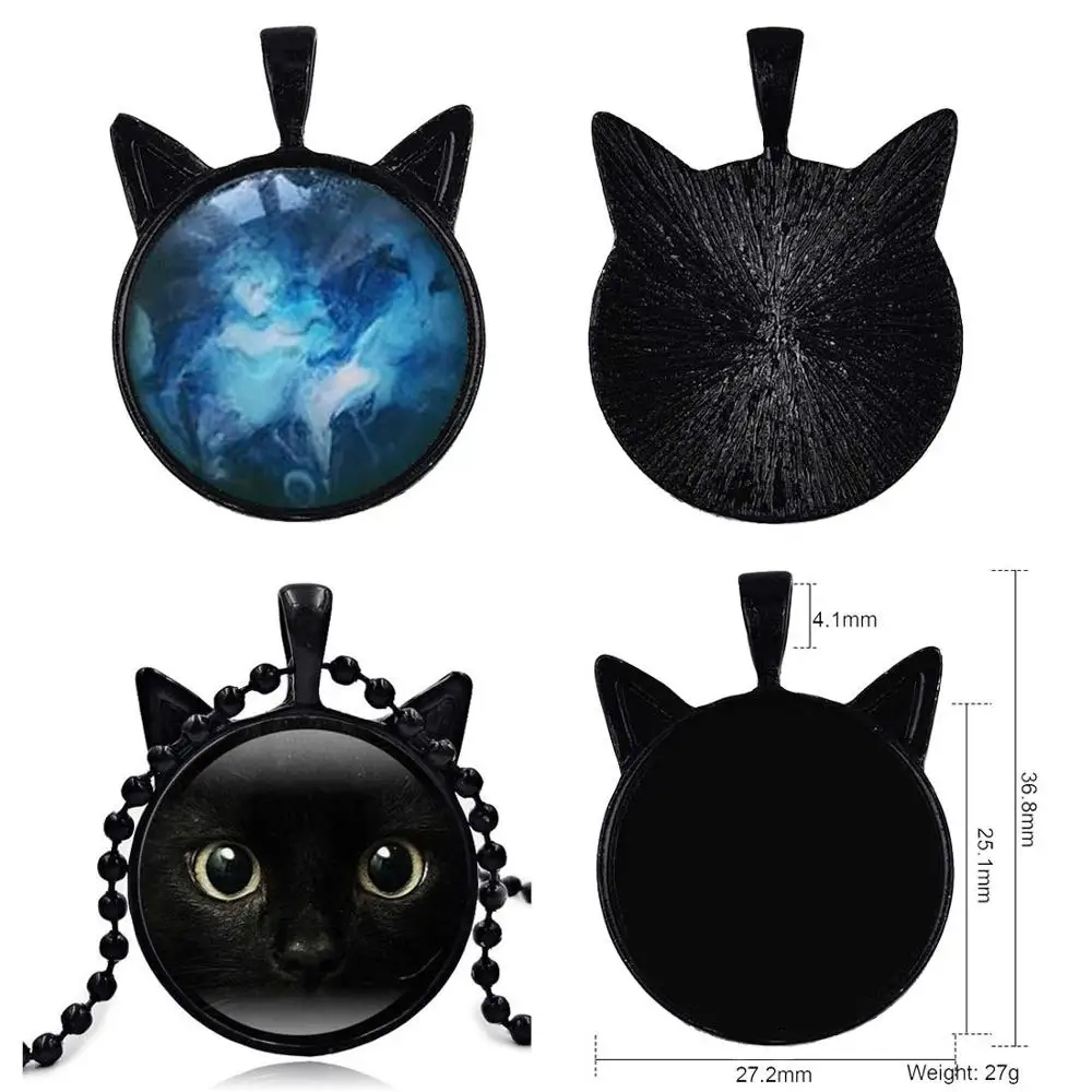 5Pcs/Lot 25mm Zinc Alloy Black Cat Dog Shaped Pendant Cabochon Setting Gem Base Flat Round Bezel Jewelry Making DIY 
5Pcs/Lot 25mm Zinc Alloy Black Cat Dog Shaped Pendant Cabochon Setting Gem Base Flat Round Bezel Jewelry Making DIY