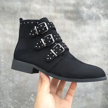 women boots Fashion strap Buckle Rivets Motorcycle Ankle winter Boot Woman Brand round toe Flow heels Casual short boot Shoes
women boots Fashion strap Buckle Rivets Motorcycle Ankle winter Boot Woman Brand round toe Flow heels Casual short boot Shoes