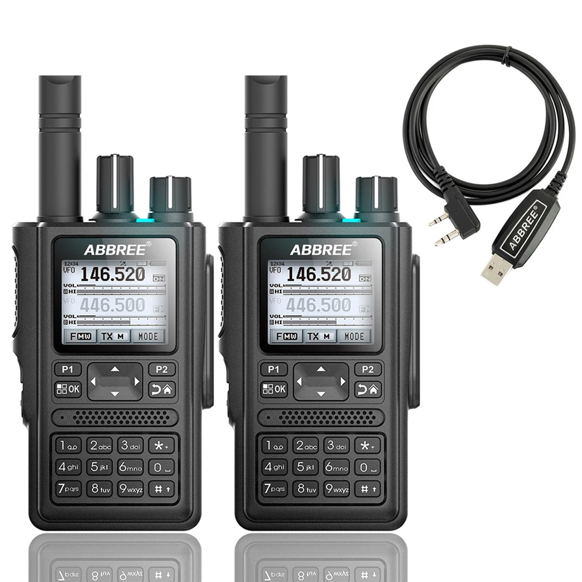 2pcs ABBREE AR-F8 GPS Walkie Talkie high power 136-520MHz Frequency CTCSS DNS Detection huge led display 10km long range
2pcs ABBREE AR-F8 GPS Walkie Talkie high power 136-520MHz Frequency CTCSS DNS Detection huge led display 10km long range