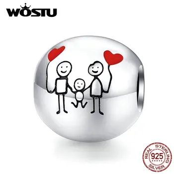 WOSTU Happy Family Beads 925 Sterling Silver My Family Round Charms Fit Original Bracelet Pendant Heart Lucky Jewelry BKC1339
WOSTU Happy Family Beads 925 Sterling Silver My Family Round Charms Fit Original Bracelet Pendant Heart Lucky Jewelry BKC1339