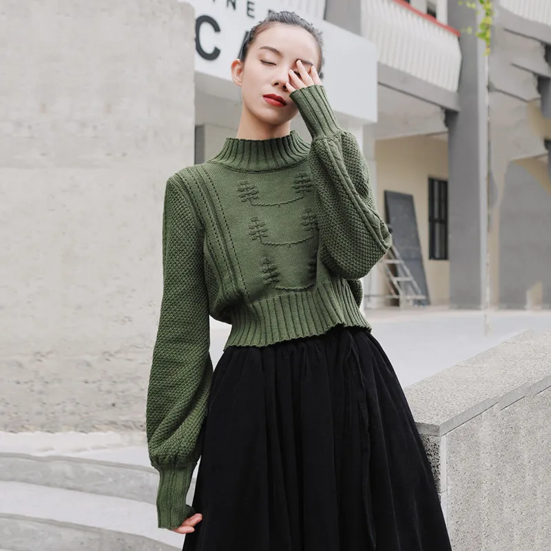 LANMREM Half-high Collar Solid Color Lantern Sleeve Sweater Women Streetwear Loose Vintage Short Tops 2020 New Spring PD206
LANMREM Half-high Collar Solid Color Lantern Sleeve Sweater Women Streetwear Loose Vintage Short Tops 2020 New Spring PD206