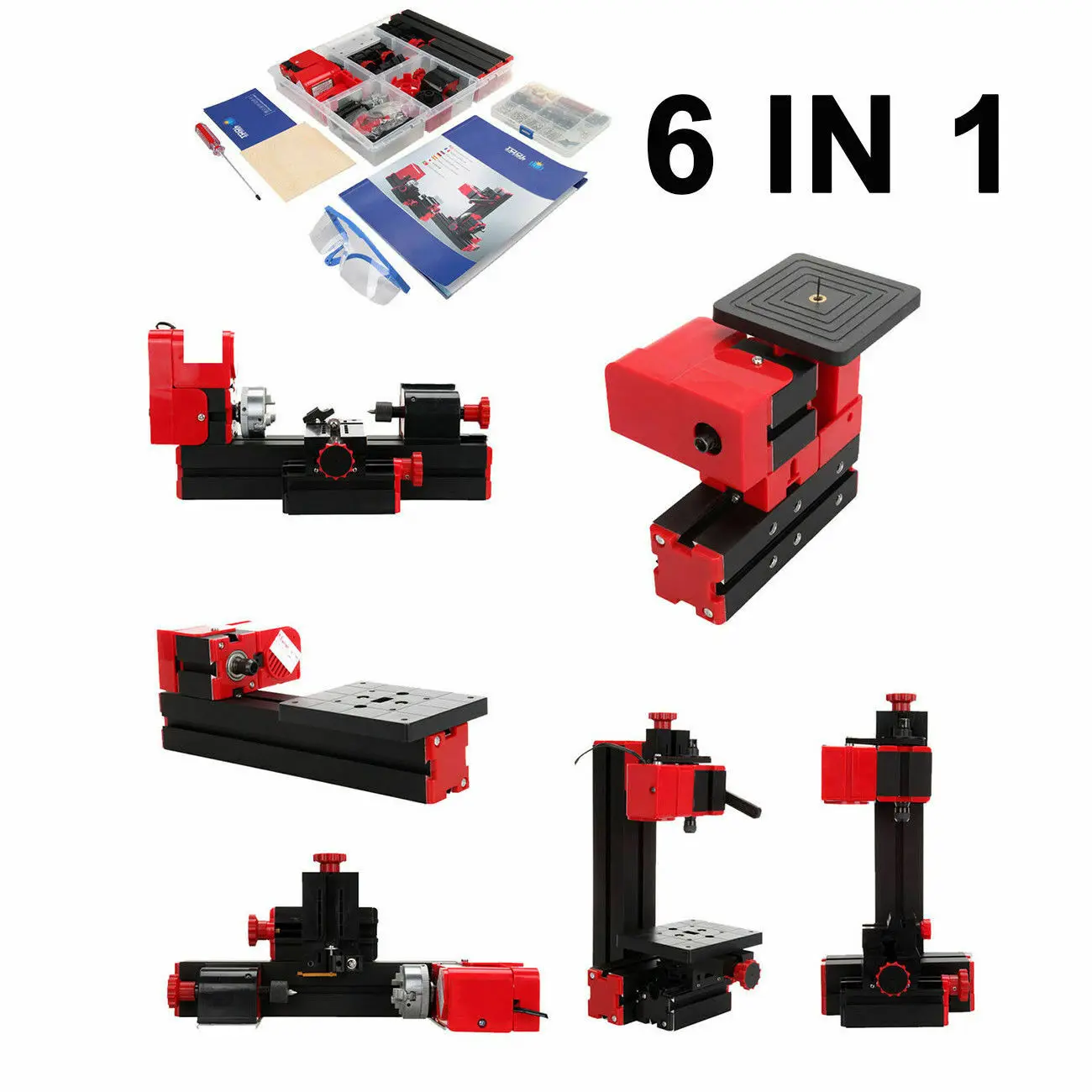Honhill Mini Lathe Metal Machine Tools 6 in1 Multi-functional Motorized Transformer Lathe Drilling Sanding Wood Miller 24W
Honhill Mini Lathe Metal Machine Tools 6 in1 Multi-functional Motorized Transformer Lathe Drilling Sanding Wood Miller 24W