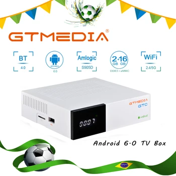 GTmedia GTC Amlogic S905D Android 6.0 DVB-S2/T2 TV Box 2GB 16GB Built in 2.4G WiFi 4K HD Box Support M3U GTplayer TV Box
GTmedia GTC Amlogic S905D Android 6.0 DVB-S2/T2 TV Box 2GB 16GB Built in 2.4G WiFi 4K HD Box Support M3U GTplayer TV Box