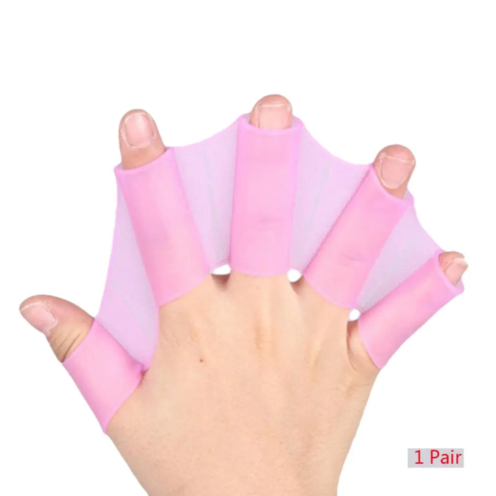 Фото 1Pair Hot Sale Unisex Frog Type Silicone Girdles Swimming Hand Fins Flippers Palm Finger Webbed Gloves Paddle Water Sports ~3 | Спорт и