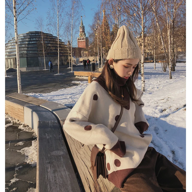 2019 MISHOW Autumn winter dot sweater women 2019 loose knitting long sleeve white Pullover tops MX18D5410
2019 MISHOW Autumn winter dot sweater women 2019 loose knitting long sleeve white Pullover tops MX18D5410