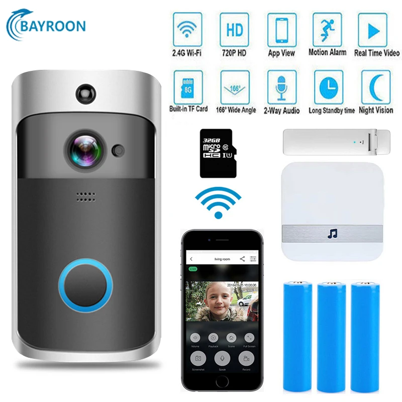 Smart IP Video Intercom Doorbell WIFI Video Phone Door Bell WI-FI Doorbell IR Alarm Wireless Home Security Smart V5 Door Camera
Smart IP Video Intercom Doorbell WIFI Video Phone Door Bell WI-FI Doorbell IR Alarm Wireless Home Security Smart V5 Door Camera