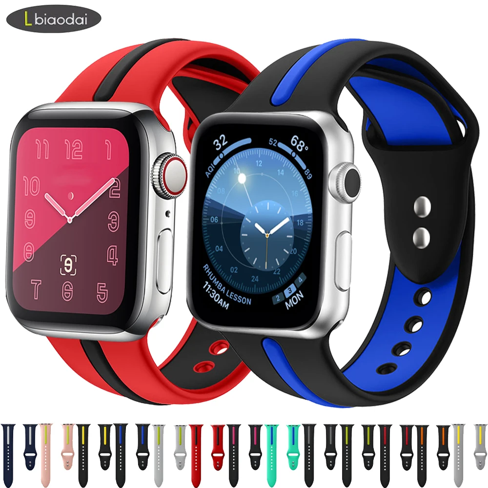 

Watchband strap For Apple watch 4 band 44mm/40mm correa Apple watch 42mm/38mm sport silicone bracelet belt rubber iwatch 4/3/2/1