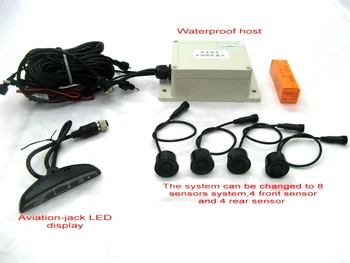 24V four rear ultrasonic parking sensor waterproof host system for truck LED display 
24V four rear ultrasonic parking sensor waterproof host system for truck LED display