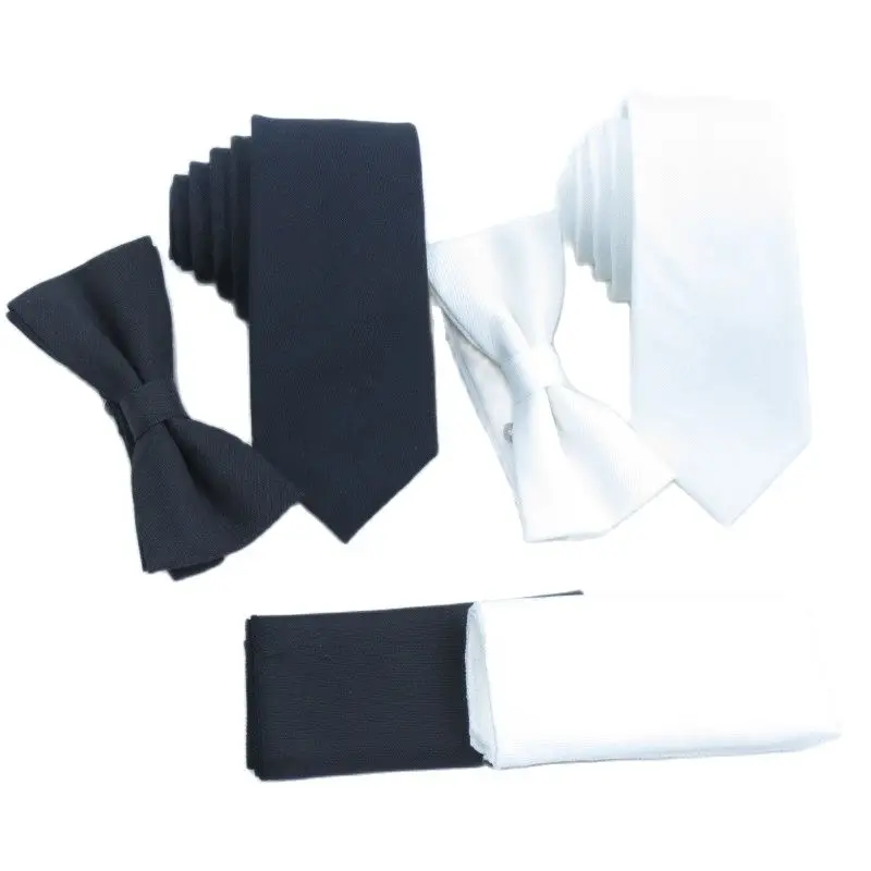 Черный галстук мужской белый женский модный монохромный галстук-бабочка
