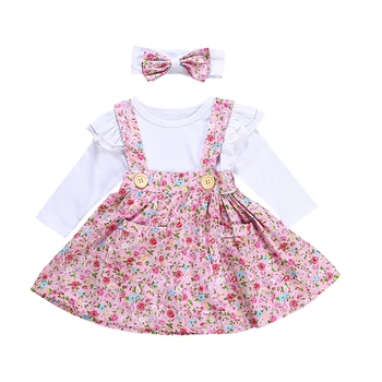 Fashion Cotton Girls Suit Romper Floral Straps Skirt Headband Three-piece Girls Set 3pcs 0-3Y Lovely Newborn Baby Girl Clothes
Fashion Cotton Girls Suit Romper Floral Straps Skirt Headband Three-piece Girls Set 3pcs 0-3Y Lovely Newborn Baby Girl Clothes