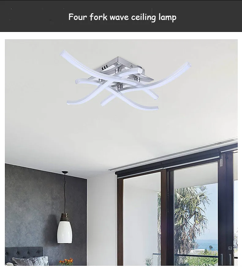 Modern LED Ceiling Light 21W 28W Led Panel Light Aluminium Forked Shaped Ceiling Lamp for Bedroom Living Room Decor Lamp 85-265V Modern LED Ceiling Light 21W 28W Led Panel Light Aluminium Forked Shaped Ceiling Lamp for Bedroom Living Room Decor Lamp 85-265V