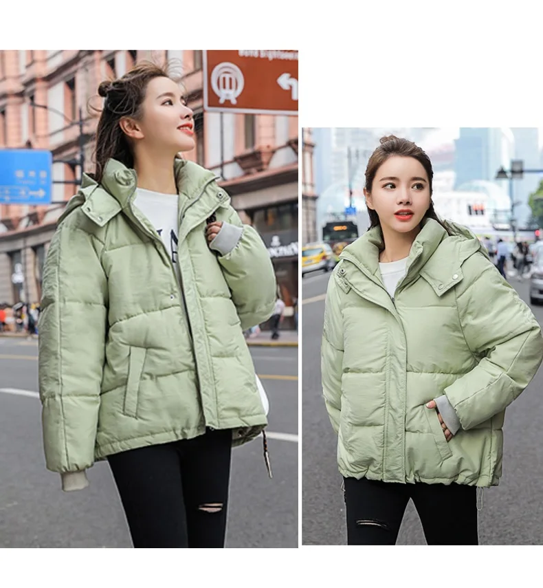2020 New Autumn Winter Jacket Hooded Women Coat Loose  Cotton-padded Short Jackets Female Parka Warm Casual Plus Size Overcoat