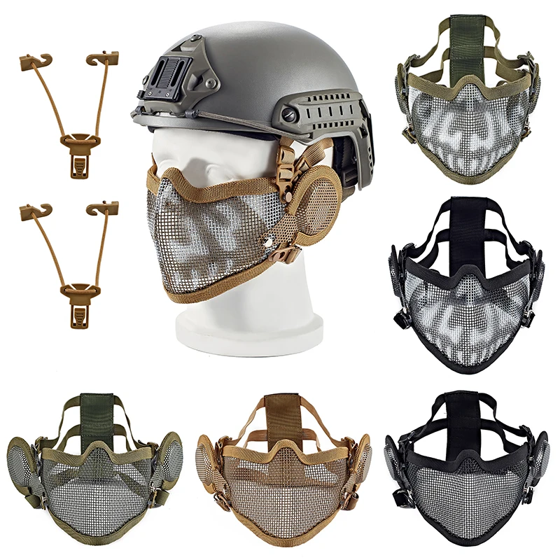 Outdoor Airsoft Tactical Breathable Steel Wire Ear Protection Mask Multifunctional Survival Game CS Paintball Protection Mask
Outdoor Airsoft Tactical Breathable Steel Wire Ear Protection Mask Multifunctional Survival Game CS Paintball Protection Mask