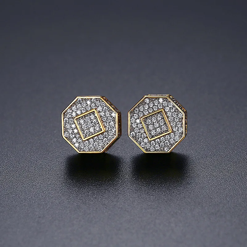 Funmode Hip Hop Punk Style Round CZ Rhinestone Pave Gold Color Stud Earrings For Men Jewelry brincos feminino Wholesale FE204
Funmode Hip Hop Punk Style Round CZ Rhinestone Pave Gold Color Stud Earrings For Men Jewelry brincos feminino Wholesale FE204