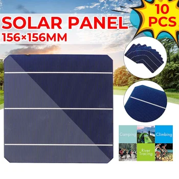 

NEW 10Pcs 6W 156 * 156MM Photovoltaic Mono Solar Panel Cell Grade A High Efficiency For DIY Monocrystalline Silicon Panel