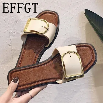 EFFGT 2018 New fashion women Slippers Summer slipper PU open-toe Ladies Flat Sandals Female Beach Flip Flops women shoes 
EFFGT 2018 New fashion women Slippers Summer slipper PU open-toe Ladies Flat Sandals Female Beach Flip Flops women shoes