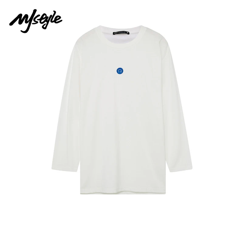 Фото Женская футболка в стиле хип-хоп с круглым вырезом и длинным рукавом | одежда