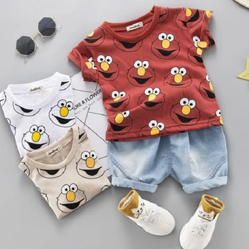 Summer new kids' short sleeve suit boys' and girls' jeans short sleeve suit cartoon printed boys' and girls' two piece set
Summer new kids' short sleeve suit boys' and girls' jeans short sleeve suit cartoon printed boys' and girls' two piece set