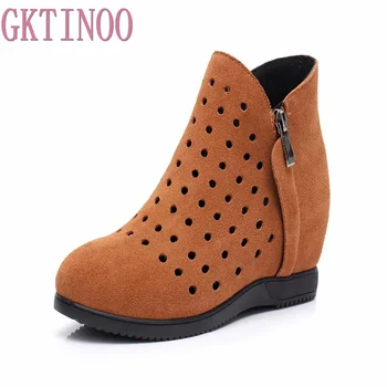 GKTINOO Women Shoes Women Ankle Boots Flat Height Increasing Summer Boots Cow Suede Hollow Out Fashion Shoes Large Size 34-43
GKTINOO Women Shoes Women Ankle Boots Flat Height Increasing Summer Boots Cow Suede Hollow Out Fashion Shoes Large Size 34-43