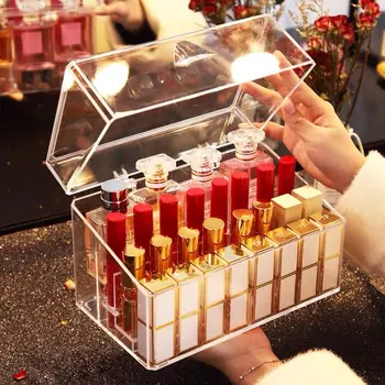 Makeup Organizer Storage Box with Lid Perfume Lipstick Display Shelf Acrylic Carrying Container Cosmetic Case High Capacity
Makeup Organizer Storage Box with Lid Perfume Lipstick Display Shelf Acrylic Carrying Container Cosmetic Case High Capacity