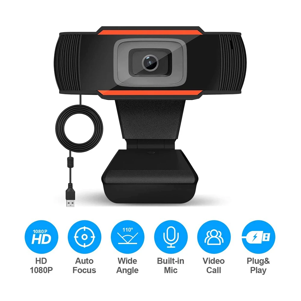 1080P Webcam with Microphone and Privacy Cover, AutoFocus, Noise Reduction, HD USB Web Camera, for Zoom Meeting YouTube Skype
1080P Webcam with Microphone and Privacy Cover, AutoFocus, Noise Reduction, HD USB Web Camera, for Zoom Meeting YouTube Skype