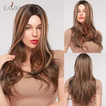 EASIHAIR Long Black Brown Gloden Wavy Wig with Highlights Cosplay Synthetic Wigs Women Heat Resistant Hair Wigs for Black Women
EASIHAIR Long Black Brown Gloden Wavy Wig with Highlights Cosplay Synthetic Wigs Women Heat Resistant Hair Wigs for Black Women