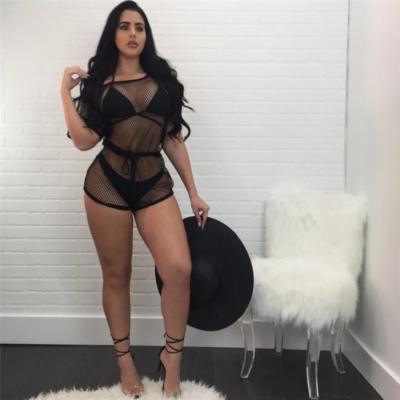2018 Summer Sexy Loose Playsuit Women Fish Net Crochet Casual Off Shoulder Romper
2018 Summer Sexy Loose Playsuit Women Fish Net Crochet Casual Off Shoulder Romper