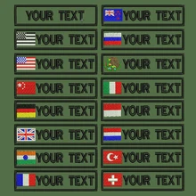 カスタム軍事名刺繍パッチアーミーグリーンパッチ米国ブラジルフランス英国スペイン hollan 中国ドイツフラグパー(China)