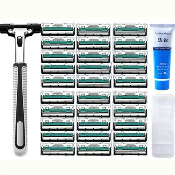 Stainless Steel Double Blade Razor + 36 Cutter Head Manual Shaving Facial Care Beard Hair Remover
Stainless Steel Double Blade Razor + 36 Cutter Head Manual Shaving Facial Care Beard Hair Remover