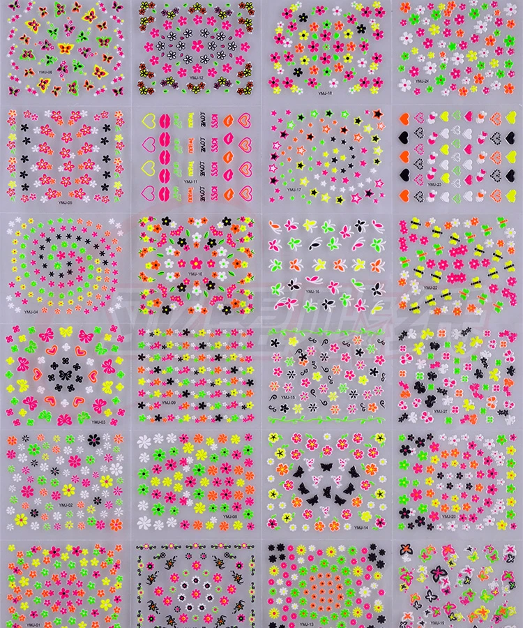 24pcs Luminous Fluorescent 3D Nail Stickers Flower Star Cartoon Decoration Decal ,Decal 3D Transfer Adhesive Nail Art Tips
24pcs Luminous Fluorescent 3D Nail Stickers Flower Star Cartoon Decoration Decal ,Decal 3D Transfer Adhesive Nail Art Tips