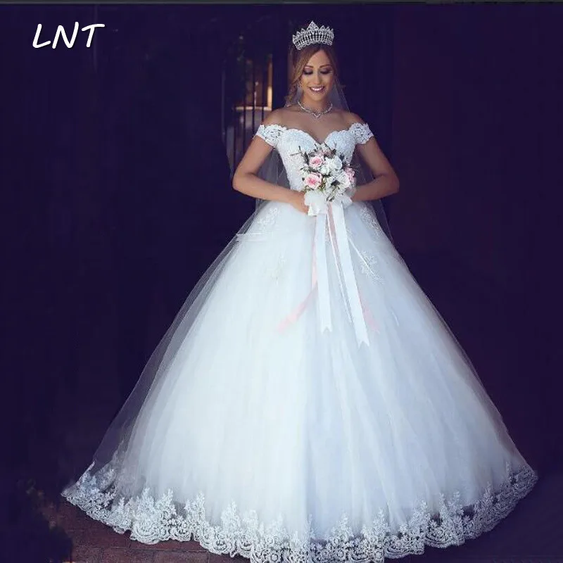 off the shoulder princess wedding dress