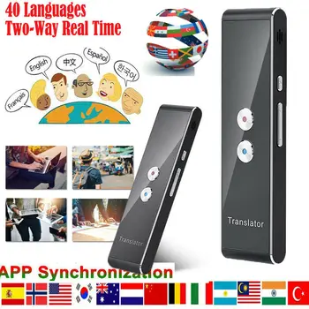 

T8 Smart Voice Translator Instant Two-Way Real Time Intercom 40 Languages Translation Support Text /Voice Translation 3E26