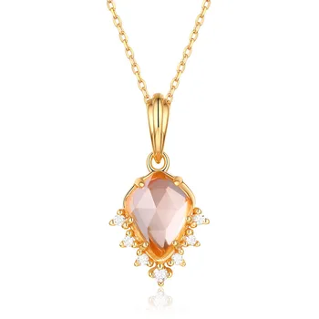 ALLNOEL Solid 925 Sterling Silver Rose Quartz Pendant Necklace For Women Zircon Diamond Classic Waterdrop Charms 9K Gold Plated
ALLNOEL Solid 925 Sterling Silver Rose Quartz Pendant Necklace For Women Zircon Diamond Classic Waterdrop Charms 9K Gold Plated