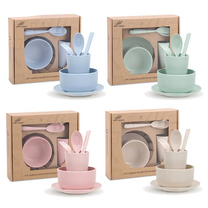 6pcs/set Baby Children Tableware Set Wheat Straw Portable Household Dishware Set Simple Dishes Salad Soup Bowl Steak Plate
6pcs/set Baby Children Tableware Set Wheat Straw Portable Household Dishware Set Simple Dishes Salad Soup Bowl Steak Plate