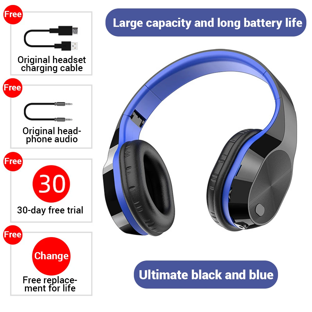 TWS T5 Bluetooth Over-Ear Headphones Gaming HiFi Stereo Headset Two-button Control Foldable Earphone 8D Surround Sound Earphones
TWS T5 Bluetooth Over-Ear Headphones Gaming HiFi Stereo Headset Two-button Control Foldable Earphone 8D Surround Sound Earphones