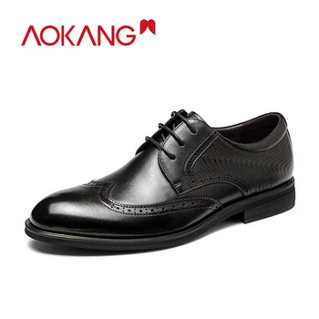 AOKANG 2020 Dress Shoes Man Cow Leather Brogue Mens Flats Shoes High Quality Formal Shoes Men Fashion Oxfords Shoes Male 
AOKANG 2020 Dress Shoes Man Cow Leather Brogue Mens Flats Shoes High Quality Formal Shoes Men Fashion Oxfords Shoes Male