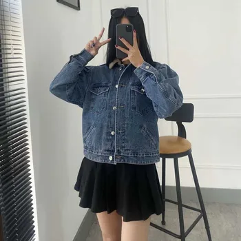 Women Jacket 2019 Winter New Sweet Retro Lamb Fur Collar Washed Denim Jacket
Women Jacket 2019 Winter New Sweet Retro Lamb Fur Collar Washed Denim Jacket