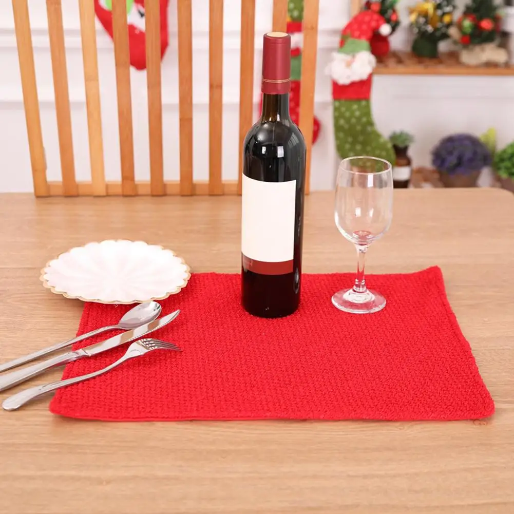 Christmas lucky red Solid Color Polyester Rectangle Heat Insulated Table Mat Dish Bowl Placemat Xmas Home Decor Navidad Decor
Christmas lucky red Solid Color Polyester Rectangle Heat Insulated Table Mat Dish Bowl Placemat Xmas Home Decor Navidad Decor